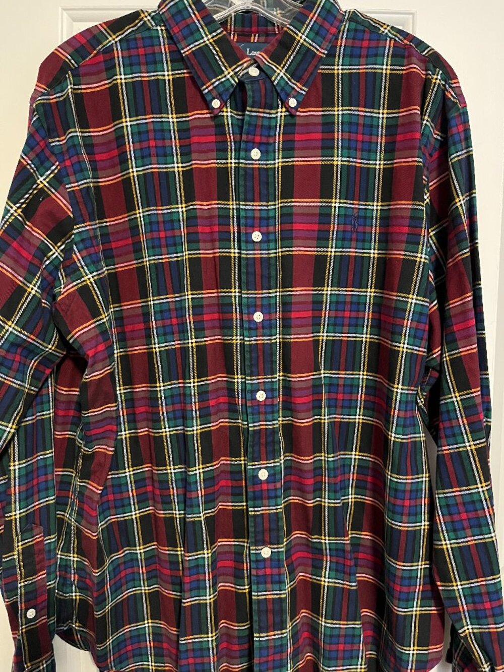Ralph Lauren Men's Thin Flannel Shirt, Plaid, Size XL